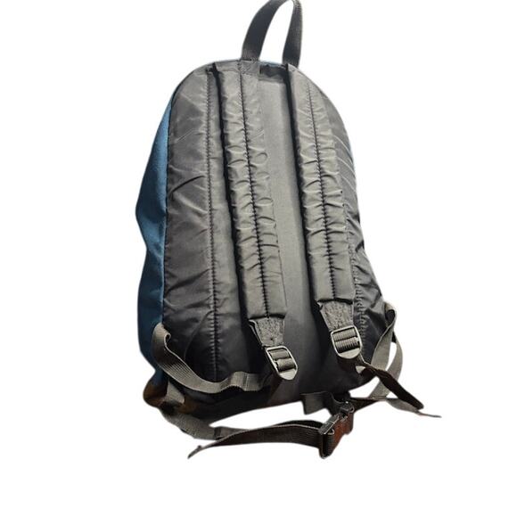 Vintage 90s 1994 JanSport Blue Green Backpack Suede Leather Bottom Backpack - Picture 3 of 12